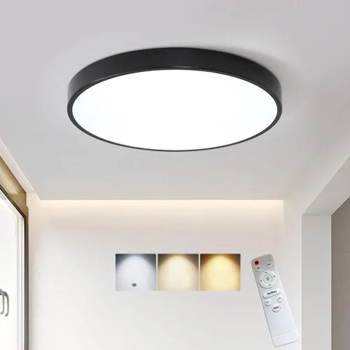 Vista 15 de Led Ceiling Light with Remote White 16 "24w Flush Mount Suitable for Bedroom, Kids Room,Hallway, Balcony, Checkroom,Office,Bathroom Ceiling Lamp