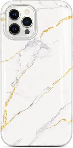 Vista 13 de Compatible con iPhone 12 Pro Funda iPhone 12 Funda de mármol delgada a prueba de golpes TPU suave goma silicona funda funda de teléfono negro