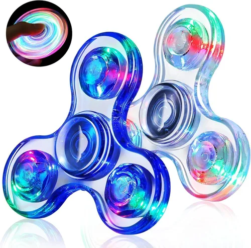 Vista 12 de Gigilli Fidget Spinners para Niños Paquete de 2, Juguetes Fidget Sensoriales con Luz para Adultos Niño 4-8-12, Brillan en la Oscuridad Juguetes TDAH