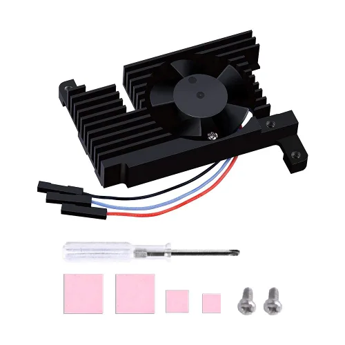 Vista 9 de GeeekPi Disipador de calor de aluminio con ventilador controlable PWM para Raspberry Pi 4, Pi 4 Armor Lite disipador de calor con ventilador