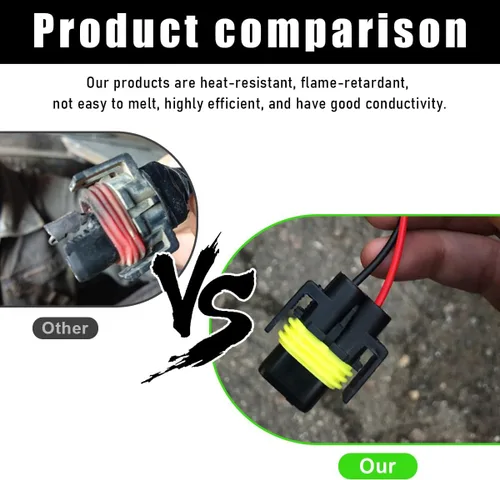 Vista 5 de Wevdn 2 PCS Enchufes de Bombilla 9005 HB3 9006 HB4 9012, Conector de Faro Adaptador Hembra Arnés de Cableado Enchufe, Enchufe de Cable de Faros