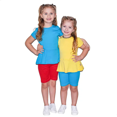 Vista 15 de Pantalones cortos largos de algodón para niñas, hechos en Estados Unidos, para jugar en la escuela y deportes Negro