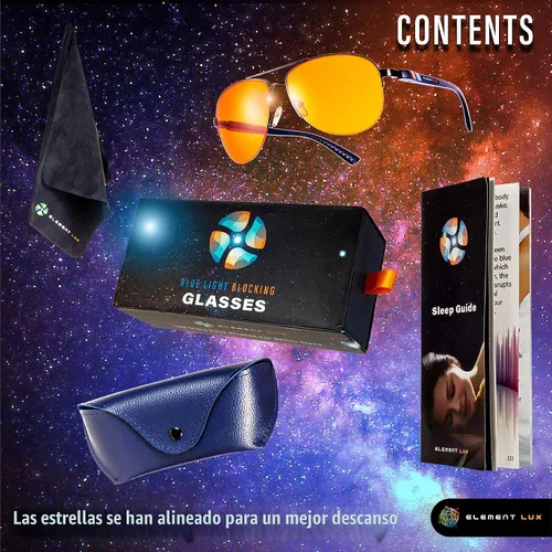 Vista 7 de Blue Light Blocking Glasses Amber Lenses For Eyestrain Relief, Better Sleep, Computer Screen Blockers