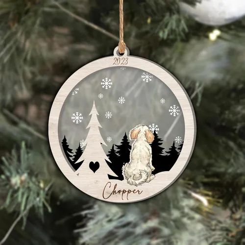 Vista 186 de Nazenti Adorno de Navidad conmemorativo personalizado, regalo personalizado de recuerdo de perro, condolencias por pérdida de mascotas, sabueso