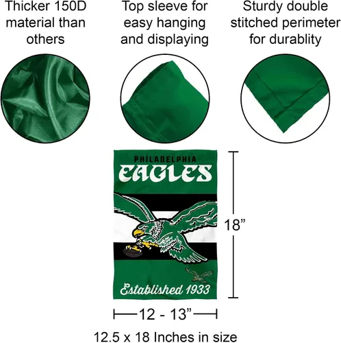 Vista 3 de WinCraft Bandera de jardín de doble cara retro vintage de los Philadelphia Eagles