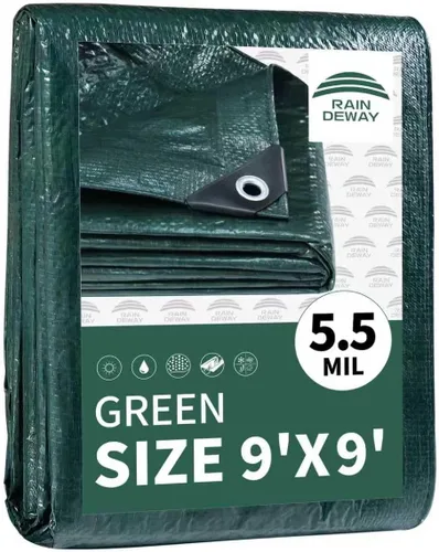Vista 29 de RAINDEWAY Tarps - Lona impermeable de color azul de 4 x 16 pies de grosor, resistente a desgarros, multiusos, para techo, campamento, automóvil