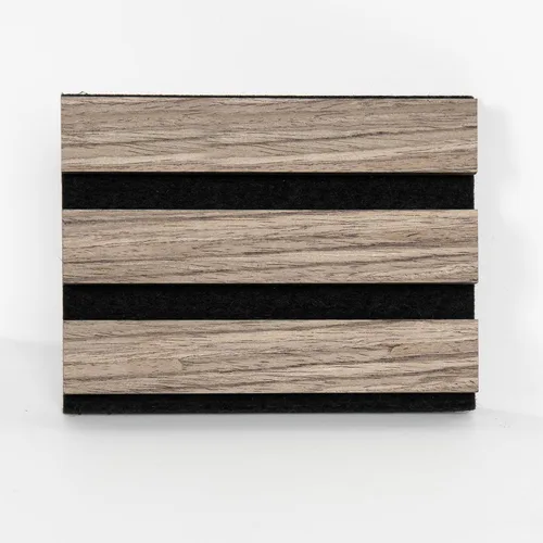 Vista 2 de SMARTSTANDARD Paneles acústicos de listones de madera de muestra, panel de pared de listones de madera insonorizado, nogal, paquete de muestra