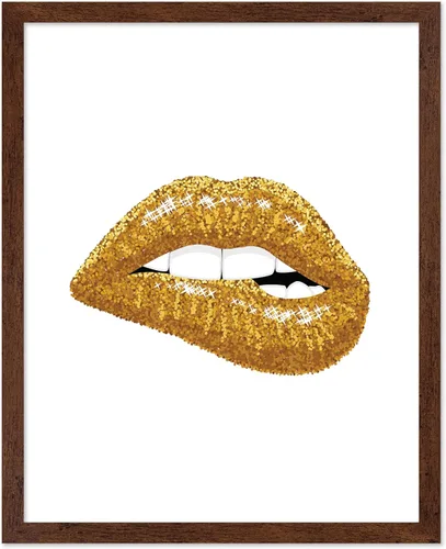 Vista 25 de Poster Master Impresión de labios dorados, póster de mordida de labio, arte moderno y minimalista, regalo bohemio para hombres y mujeres, diseño