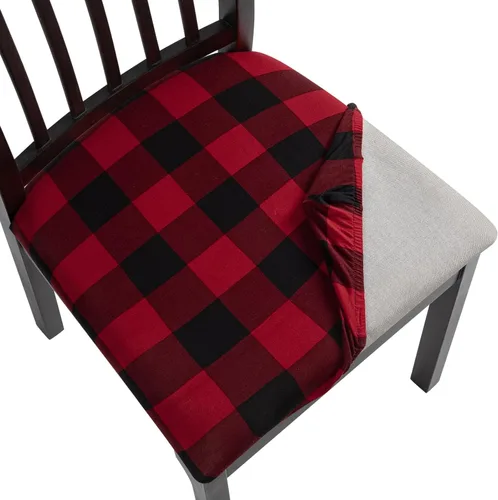 Vista 28 de SearchI Juego de 2 fundas de asiento para sillas de comedor, fundas de asiento elásticas con estampado, extraíbles y lavables, fundas de cojín