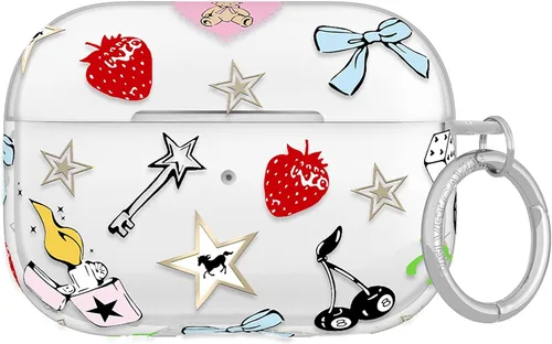 Vista 76 de Velvet Caviar Funda compatible con AirPods Pro de 2ª y 1ª generación, bonita funda protectora dura para mujer, diseño de lunares azules y aguamarina