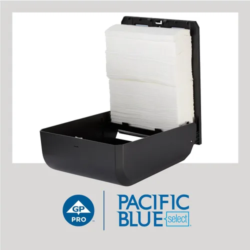 Vista 3 de Toallas de papel plegables en C Pacific Blue Select de GP PRO (Georgia-Pacific), color blanco, 20241, 200 toallas por paquete, 12 paquetes por caja