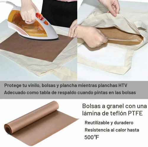 Vista 3 de FunisFun Paquete de 12 Bolsas de Lona en Blanco a Granel Bolsas de Compras Reutilizables para Supermercado para Manualidades con una Hoja de Teflón
