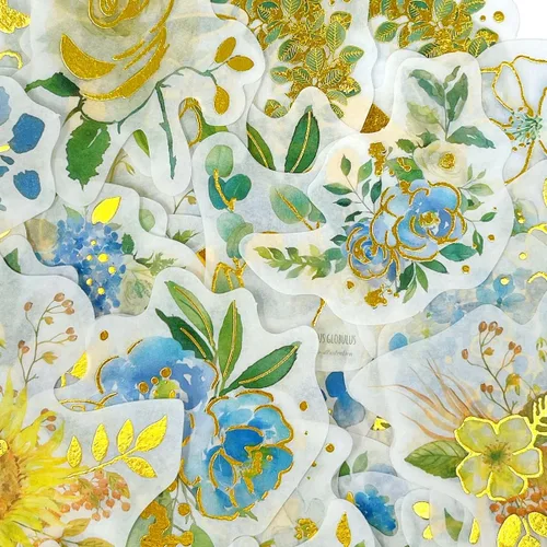 Vista 4 de allydrew Calcomanías decorativas Washi para álbumes de recortes, manualidades para papelería, diario, fabricación de tarjetas (60 unidades), lámina