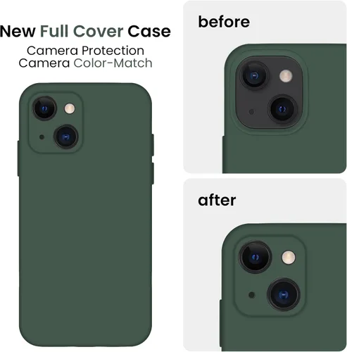 Vista 3 de FireNova Funda diseñada para iPhone 13, funda de silicona mejorada [protección de cámara], forro interior de microfibra antiarañazos, 6.1 pulgadas