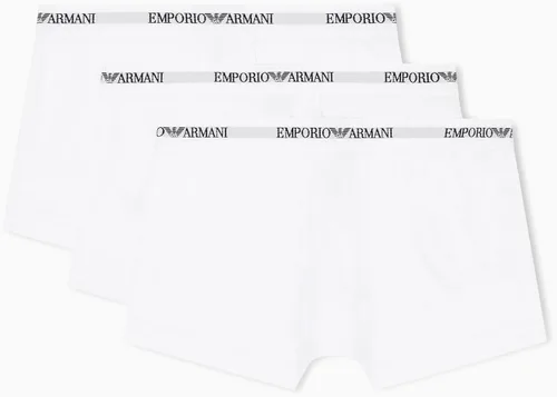 Vista 13 de Emporio Armani Troncos de algodón, paquete de 3 Negro/Blanco/Rojo