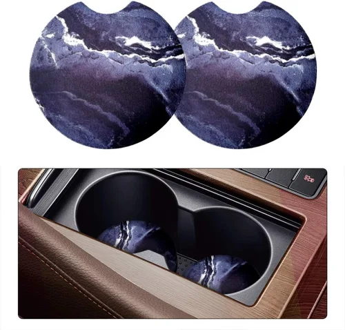Vista 20 de Posavasos absorbentes para automóvil para bebidas, paquete de 2 bonitos portavasos para mujeres con agarre en la punta de los dedos, accesorios
