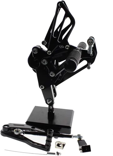 Vista 4 de Reposapiés de motocicleta ajustable de aluminio para Yamaha FZ-09 MT09 2014 2015 2016 2017 2018 2019 2020 2011 2012 (negro)