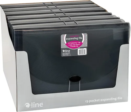 Vista 2 de C-Line 13-Pocket Expanding File, Letter Size, 1 Expanding File, Smoke (48311) (Pack of 12)