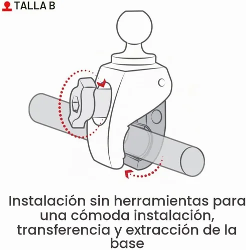 Vista 2 de RAM Mounts RAP-B-400U Base de abrazadera pequeña Tough-Claw con bola con bola tamaño B de 1" para rieles de 0.625" a 1.14" de diámetro
