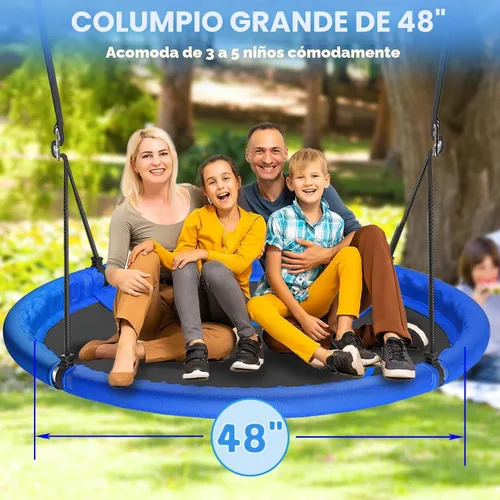 Vista 2 de Columpio de árbol de platillo de 48 pulgadas para niños y adultos, columpio volador más grande para toda la familia, capacidad de peso de 700 libras