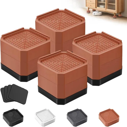 Vista 15 de Elevadores de cama para muebles – Elevador de bloque rectangular ajustable para elevar 1.5-3 pulgadas y 4.3 pulgadas camas, mesas, sofás