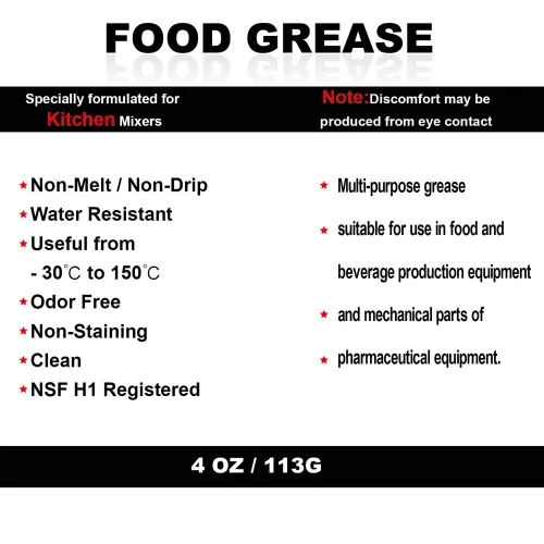 Vista 8 de Grasa de grado alimenticio de 4 oz para batidora de pie KitchenAid, universalmente compatible con batidora de pie de cocina - Mantiene