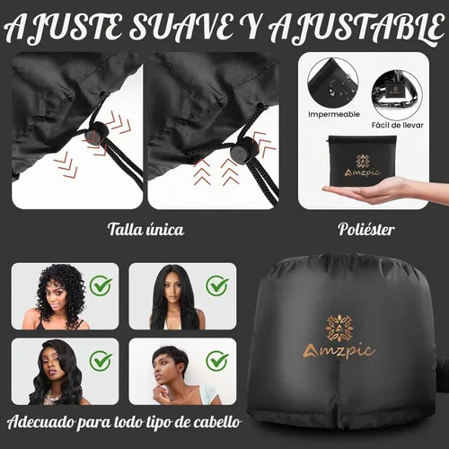 Vista 7 de Accesorio para secador de pelo de capó, suave, ajustable, extra grande, para acelerar el tiempo de secado en casa, fácil de usar para peinar, rizar