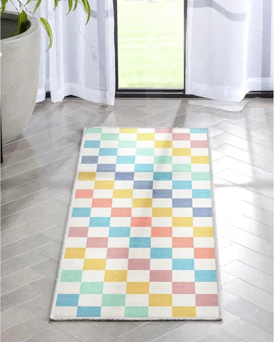 Vista 18 de Well Woven Apollo Flatwoven Modern Squares Alfombra multicolor de 3 pies 3 pulgadas x 5 pies para niños