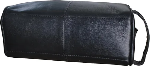 Vista 4 de jaald Neceser de cuero genuino negro de lujo para hombre, kit de ducha, bolsa de afeitado y aseo para viajes, padrinos de boda, regalo para hombres