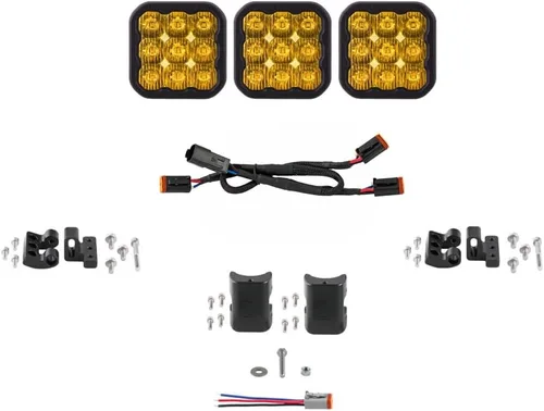 Vista 9 de Diode Dynamics SS5 CrossLink - Barra de luz LED de 3 cápsulas (una), combo blanco profesional