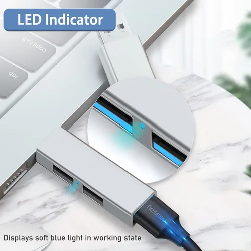 Vista 5 de USB 3.0 Hub, VIENON Aluminium 3-Port USB Hub USB Splitter USB Expander for Laptop, Xbox, Flash Drive, HDD, Console, Printer, Camera,Keyborad, Mouse
