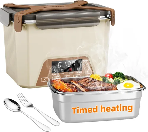 Vista 7 de Fiambrera eléctrica inalámbrica para adultos, lonchera calentada con batería de 20000 mAh con calentamiento automático, calentador de alimentos