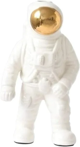 Vista 9 de Uterstyle Figura de astronauta de cerámica, estatua de astronauta, jarrón temático aeroespacial, manualidades, decoración del hogar, regalo de Dorado