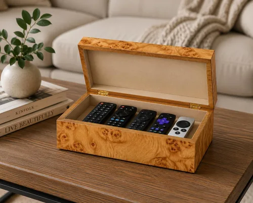 Vista 2 de Cruiser's Caché Burl - Caja decorativa de 8 pulgadas con forro de gamuza