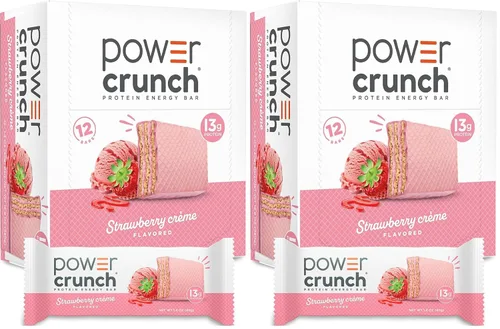 Vista 8 de Power Crunch Barras de proteína de fresa, crema de fresa, 12 unidades, 1.4