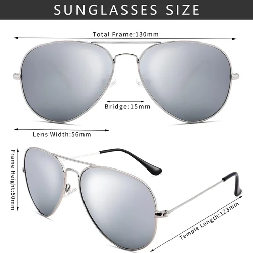 Vista 4 de Pro Acme Gafas de sol clásicas polarizadas para mujeres y hombres marco de metal moderno con lente de espejo de protección UV400 se ve genial Marco