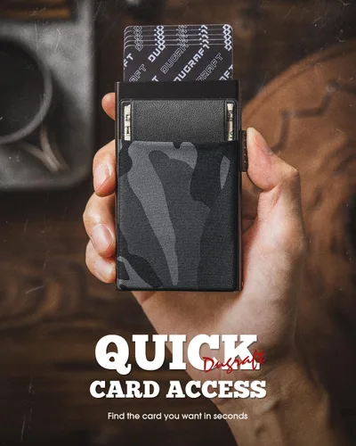 Vista 29 de DUGRAFT Tarjetero para tarjetas de crédito con bolsillo para dinero, minimalista, delgado, de aluminio, de metal, para hombres, con bloqueo RFID