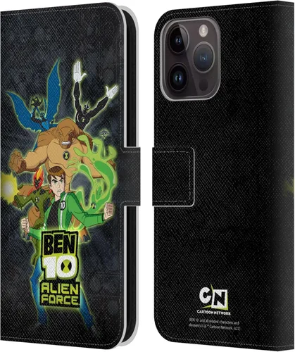 Vista 8 de Head Case Designs Funda de piel con licencia oficial de Ben 10: Alien Force Omnitrix Graphics compatible con Apple iPhone 15 Pro Max