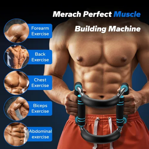 Vista 2 de MERACH Entrenador de brazo Twister, barra giratoria de potencia ajustable, equipo de entrenamiento de pecho para hombres, máquina de entrenamiento