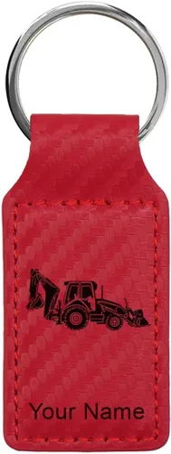 Vista 17 de LaserGram Llavero rectangular, retroexcavadora, grabado personalizado incluido