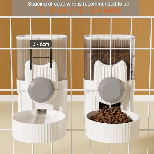 Vista 3 de Lemtrflo Comedero para conejos para jaulas, alimentador automático colgante para gatos y dispensador de agua, accesorios para jaula de hurones