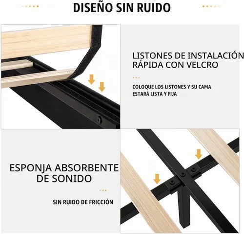 Vista 6 de SHA CERLIN Base de cama tamaño completo con cabecera capitoné con botones, base de colchón tapizada en cuero sintético, base de cama de plataforma