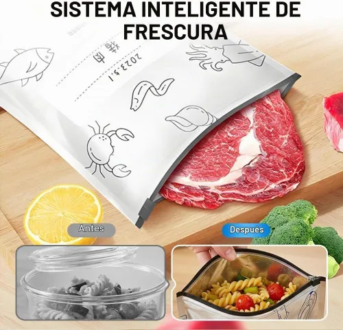 Vista 4 de 2026 Nuevas Bolsas de Almacenamiento Sellables de Aluminio Reutilizables, Bolsas de Zipper de Vacío Reajustables con Etiqueta y Cierre