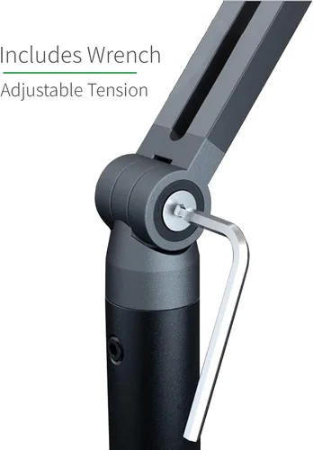 Vista 8 de mic brazo de palo ajustable con abrazadera de montaje de escritorio tornillo adaptador gestión de cables, para Audio-Technica shure sm58 beta58 sm7b