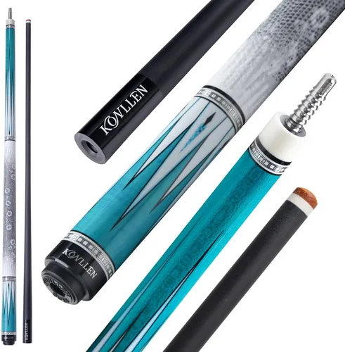 Vista 9 de KONLLEN 2.0 Carbon Fiber Pool Cue, Low Deflection Billiard Stick 58-inch cue with 12.5mm tip and pro taper shaft supports stable control for
