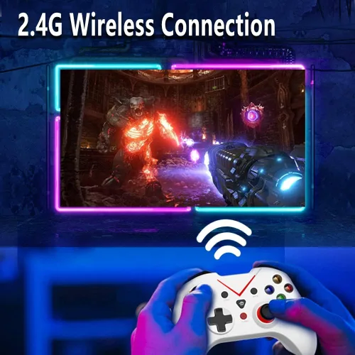 Vista 4 de Control inalámbrico para Xbox One, doble vibración incorporada de 2.4 HZ Gamepad compatible con Xbox OneOne SOne XSeries SSeries XPS3Windows 10