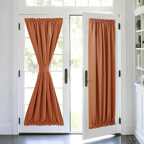 Vista 55 de PONY DANCE Persianas para puertas – Paneles opacos para tratamiento de ventanas, cortinas sólidas de alta resistencia con bolsillo para barra