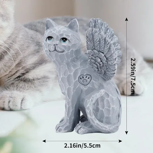 Vista 2 de MEJORMEN Figura de ángel de gato, regalo conmemorativo de la amistad, regalo conmemorativo de la amistad de 2.95 pulgadas, regalos de condolencias