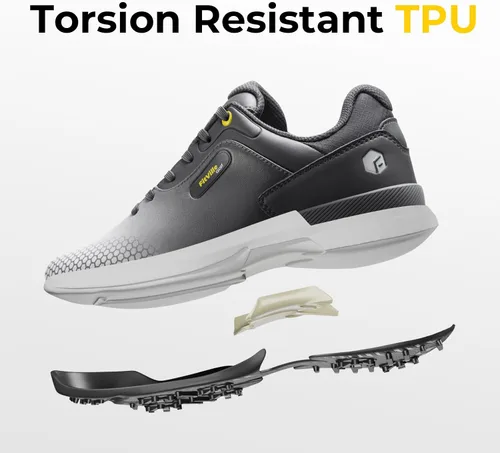 Vista 3 de FitVille Zapatos de golf anchos y extra anchos para hombre, zapatos de golf profesionales impermeables para exteriores para hombres