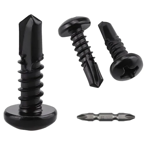 Vista 10 de Tornillos autoperforantes de cabeza plana #10 x 1/2" (100 piezas) para metal, Phillips Drive Autoperforantes, Tornillos Tek de chapa, acero plateado